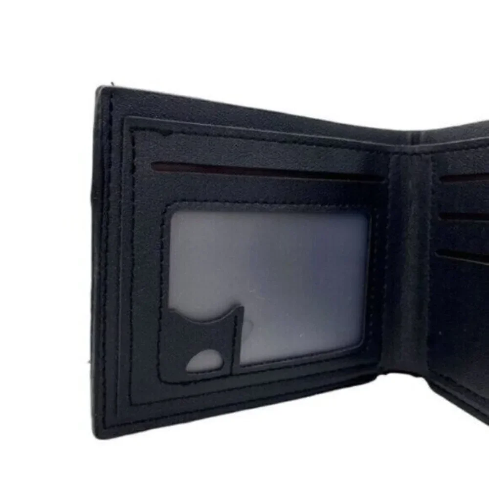 Eagle Embossed Black Faux Leather Mens Bifold Wallet